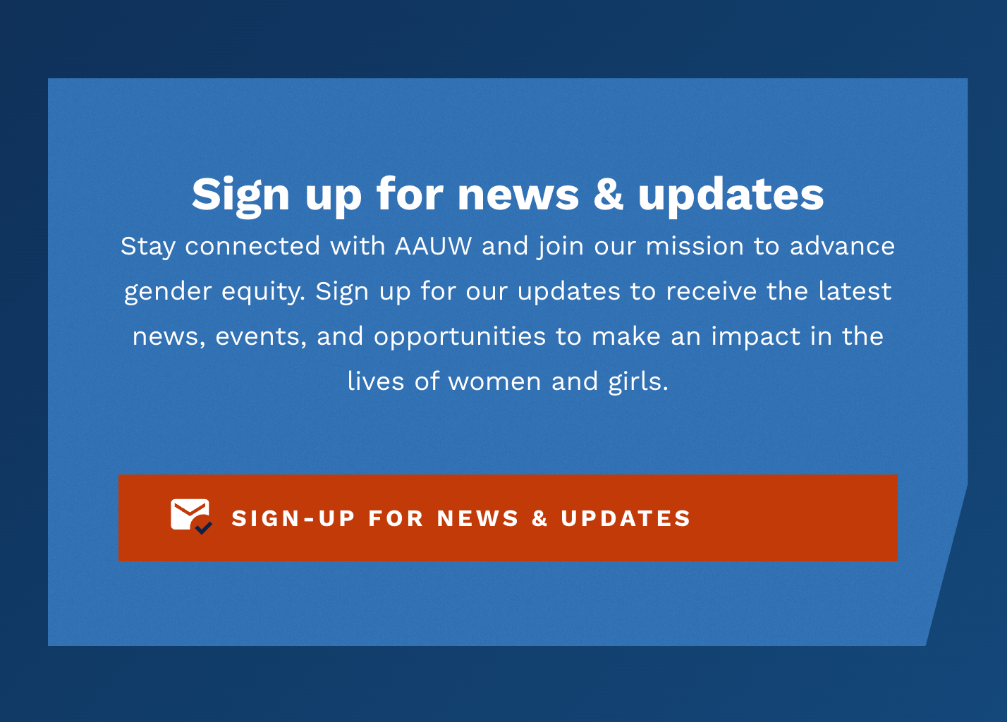 AAUW news and updates global CTA screenshot.