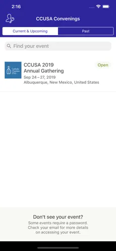 CCUSA Convenings mobile app screenshot