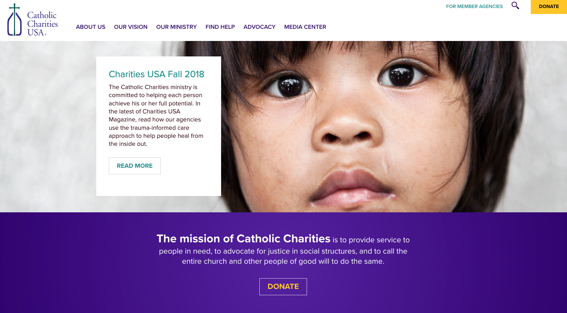 Catholic Charities USA website screenshot